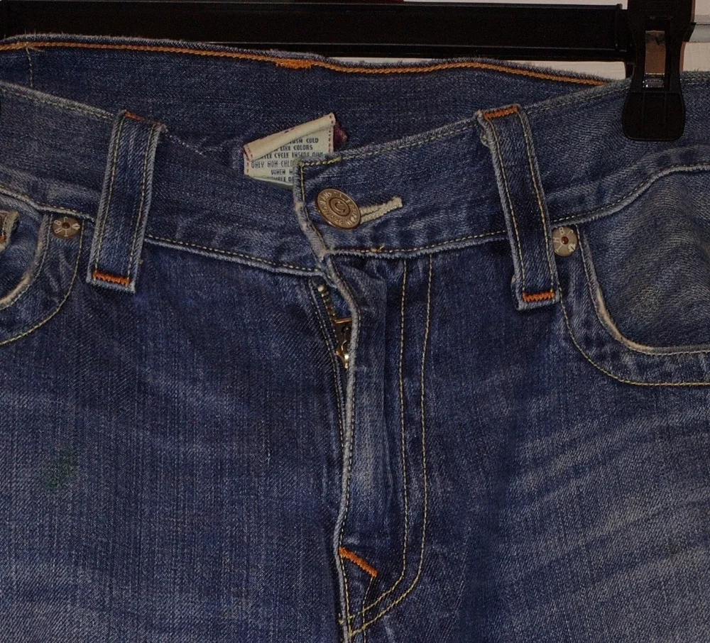 True Religion Distressed Blue Jean Shorts